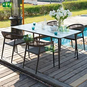 (E7071A set) Outdoor patio furniture set garden waterproof dining chair and table