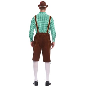 Costume d'Oktoberfest pour <span class=keywords><strong>homme</strong></span>, ensemble trois pièces : chemise, salopette, chapeau – Idéal pour Halloween, carnaval, fête, spectacle, ou comme <span class=keywords><strong>tenue</strong></span> de serveur(se). - Product Image 4