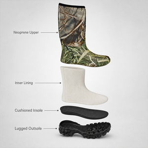 Bottes de <span class=keywords><strong>chasse</strong></span> imperméables pour hommes, en caoutchouc et néoprène, hauteur genou, bottes Wellington pour l'extérieur - Product Image 5