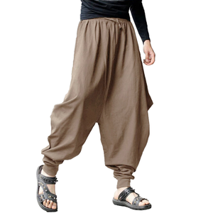 New Arrival Men's XL <b>Harem</b> Pants Retro Casual Loose Woven Fabric with Stacked Pattern Washed Printed <b>Trousers</b> Popular Wholesale - Product Image 1