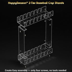 New Style Two Layer Easy Install Space Saving Acrylic Storage <b>Hat</b> Rack Suitable for Bedrooms - Product Image 3