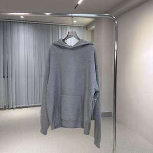 Sweat à capuche oversize en molleton E26, coupe classique, mélange de coton, épaules tombantes, patch minimaliste avec lettres, unisexe, manches longues, streetwear - Product Image 6