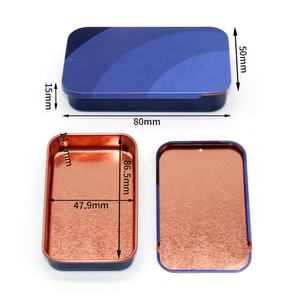 Fabrika fiyat Mini küçük dikdörtgen <span class=keywords><strong>Metal</strong></span> teneke kutu 80X50X15Mm geri dönüşümlü sürgülü kapak nane şekeri zanaat kullanımı için - Product Image 2