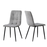 Chaises de salle à manger modernes de luxe en tissu velours vert bleu gris nordique avec pieds en métal pour hôtels et salles à manger domestiques