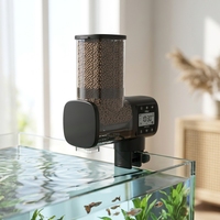 Distributeur automatique de nourriture pour aquarium 500 ml, distributeur de nourriture intelligent programmable, grande capacité, écran LCD, anti-blocage, boîte en plastique résistante à l'humidité pour aquarium