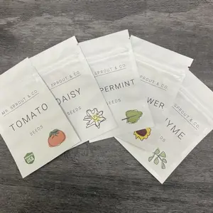 工厂供应商铝箔拉链包装袋蔬菜种子包，印有定制标志