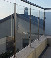 Système de garde-corps en acier inoxydable pour escalier : barre transversale, poteau, balustrade et main courante en tube d'acier inoxydable