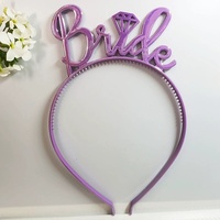 Serre-tête en plastique pour mariée, accessoires de coiffure, serre-tête coloré pour future mariée, couronne, bandeau, fournitures de fête