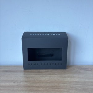 Cajas de Cartón Negro Recicladas Plegables Personalizadas con Ventana Transparente para Tostadores de Café y Empaquetado de Alimentos - Product Image 6