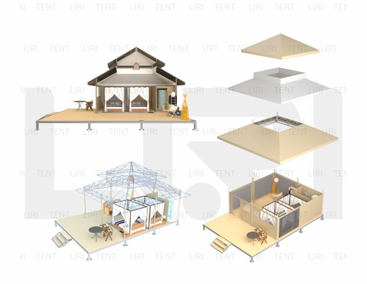 Outdoor Waterproof Luxury Pattaya Glamping Hotel Tents Manufacturers for Resorts
