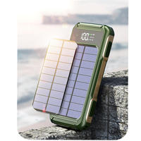 Batterie Externe Solaire en Promotion 10000mAh 20000mAh Charge Rapide Extérieure avec Câbles Intégrés