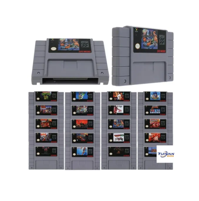 Yeni varış için 16bit Retro klasik kartuş süper nintendo eğlence sistemi pil kaydetmek için oyun kartuşu SNES