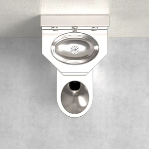 WC Integrato Moderno Ovale in Acciaio Inossidabile Anti-Distruttivo e Anti-Collisione con Scarico a Vortice per Bagno e Prigioni - Product Image 2