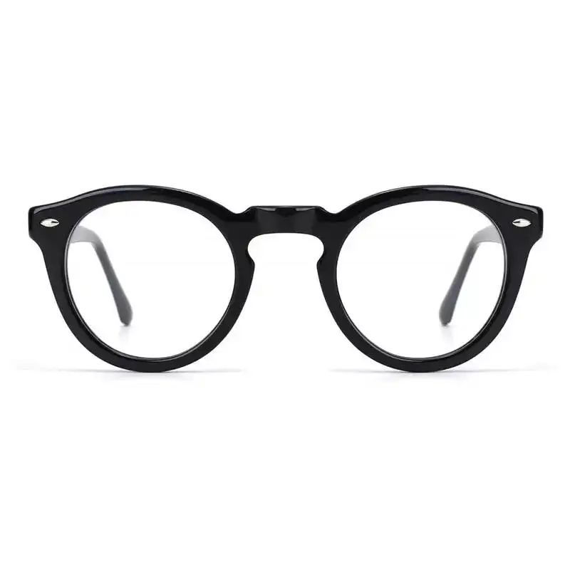 2022 High Quality Retro Optical Frame Round Italy Handmade Women Men Thick Eyeglasses Custom Logo Acetate Glasses