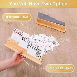 Wooden <b>Playing</b> <b>Card</b> Holder 3 Layer Desktop Hands Free Game Accessory - Product Image 2