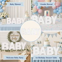 Boîtes de décoration de desserts biodégradables et écologiques de 12 pouces, en papier couché or, lettres BABY blanches, sans danger pour les aliments, pour baby shower