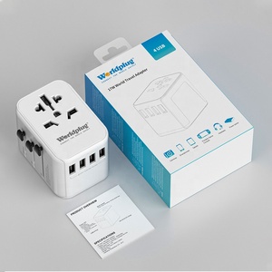 Worldplug Cargador de pared USB todo en uno Adaptador de viaje con función PD para auriculares y portátiles Enchufe de carga internacional - Product Image 1