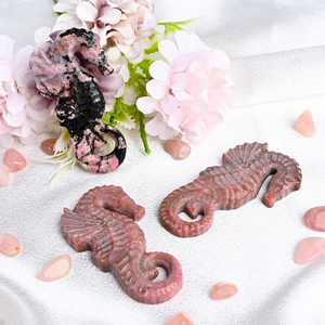 Vente chaude des fabricants : Sculpture animale en cristal, joli hippocampe en rhodonite pour la décoration - Product Image 3