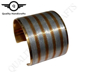 Venta al por mayor calidad artesanías latón Metal plateado brazalete joyería de moda para mujeres niñas pulseras de eslabones de cadena fina - Product Image 2