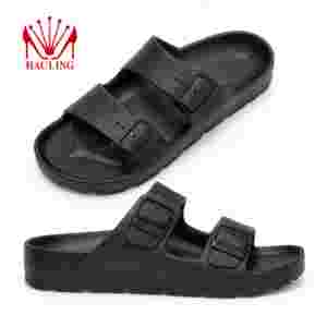 Pantuflas cómodas de EVA con dos correas, suela antideslizante, hebillas ajustables y plantilla acolchada suave para uso diario. - Product Image 1