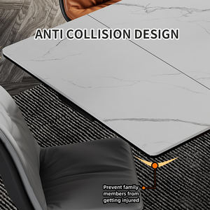 Ensemble table à manger extensible de luxe 6 places pierre sinered table à manger ensemble 6 chaises Chine meubles béton - Product Image 5