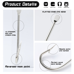Anzuelos de Pesca de Arrastre <span class=keywords><strong>Kirby</strong></span> H10001 de Acero con Alto Contenido de Carbono, Forjados, Anticorrosivos, Extra Fuertes, para Lubina, Carpa, Agua Salada, Agua Dulce y Trucha - Product Image 2