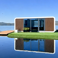 Petite villa préfabriquée en verre à installation rapide et portable pour le glamping, la chambre d'hôtes, l'Airbnb avec salle de bain