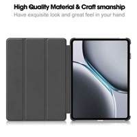 Étui pour OnePlus Pad 2, en cuir PU noir, rabat triple, support fin, coque rigide en PC, antichoc, housse intelligente pour OnePlus Pad Go/2 12,1 pouces 2024