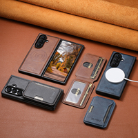 Étui portefeuille magnétique texturé en cuir PU avec support de chargement sans fil, personnalisé, directement de l'usine ODM, pour Samsung Z Fold Series