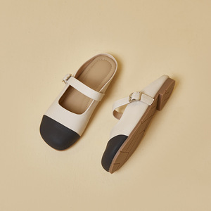 Nouvelles Chaussures Décontractées pour Femmes en Cuir Fait Main de Haute Qualité, Style 2026, Sandales Plates Bicolores - Product Image 3