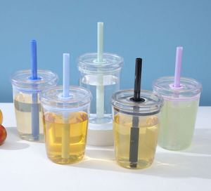 2026 Luxury Plastic Tumbler with Straw Wholesale Custom Logo Transparent Water <b>Bottle</b> Reusable Juice Cup Clear Travel Mug - Product Image 4