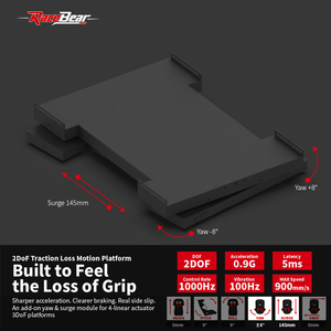 Système de mouvement à actionneur linéaire Racebear 4 |    Plateforme de simulation de course 2DoF pour la simulation de perte de traction et de surtension - Product Image 2