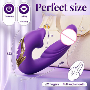 3'ü 1 Arada Kadınlar İçin Silikon G Noktası Vibratörü Titreşimli Sallama ve Isırma Fonksiyonlu %100 Su Geçirmez Klitoral Seks Oyuncağı Yoğun Haz İçin - Product Image 3