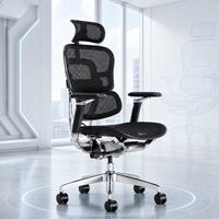 Chaise de bureau exécutive ergonomique pivotante en maille de qualité supérieure, avec dossier inclinable en aluminium, pour ordinateur, PDG, directeur, manager, luxe