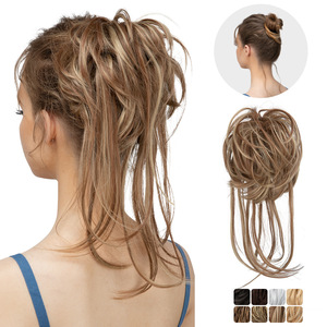 Perruque queue de cheval H16 en fibres haute température, couleurs mélangées, style barbe longue et volumineuse, aspect naturel, pour femme, pour l'Europe et les États-Unis - Product Image 3