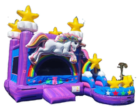 Maison gonflable de rebond de licorne de divertissement d'intérieur de vente chaude avec le château sautant de glissière pour des enfants