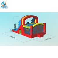 Château gonflable PVC 0,55 mm d'épaisseur, 20 pieds, double toboggan, pour location de fêtes d'enfants, capacité 4-6 personnes, garantie 24 mois