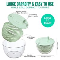 LOVFE Nouveautés Bol Égouttoir pour Légumes de Cuisine Essoreuse à Salade Manuelle en Plastique et Hachoir avec 5 Lames