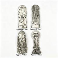 Statue en Obsidienne Argentée en Gros : Déesse Hécate/Bouddha/Méduse/Jésus, Décoration d'Autel Triple Lune en Cristal pour la Méditation Spirituelle