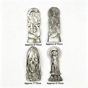Statue en Obsidienne Argentée en Gros : Déesse Hécate/Bouddha/Méduse/Jésus, Décoration d'Autel Triple Lune en Cristal pour la Méditation Spirituelle - Product Image 4