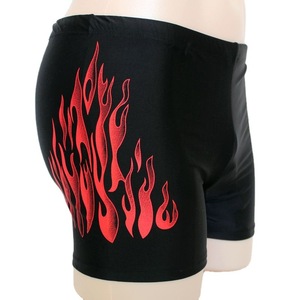 กางเกงว่ายน้ำผู้ชายลายเปลวไฟ ผ้าไนลอน สำหรับว่ายน้ำและกีฬาทางน้ำ - Product Image 3