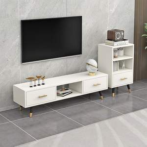 Minimalist Modern <b>Tv</b> <b>Stand</b> Scandinavian Style White With Drawers And Shelves For <b>Small</b> Apartment Living Room Furniture - Product Image 1