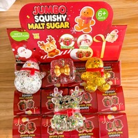 Groothandel Kerst Sneeuwpop Squishy Speelgoed TPR Maltose Glitter Knijp Speelgoed Langzaam Terugverende Stress Verlichtende Fidget Speelgoed Kerstcadeaus