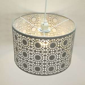 Da Lộn Màu Xám Vải Laser Cắt Hoa Nhung Trần Chụp Đèn <span class=keywords><strong>E27</strong></span> Đảo Ngược <span class=keywords><strong>Gimble</strong></span> - Product Image 4