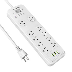 Multiprise anti-surtension 10 prises 1530J noire avec ports USB 2A+1C, en cuivre et ABS ignifuge, avec 2 indicateurs, certifiée ETL - Product Image 3