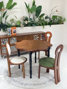Modern <b>Dining</b> <b>Table</b> <b>Solid</b> <b>Wood</b> Base Irregular <b>Table</b> Can be Extended into a <b>Round</b> Design for Home and Hotel Use - Product Image 4