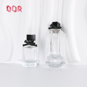 Flacon vide en verre pour parfum, forme personnalisée, facile à presser, 50 ml, 100 ml, bouchon noir en forme de losange, flacons liquides cosmétiques - Product Image 4