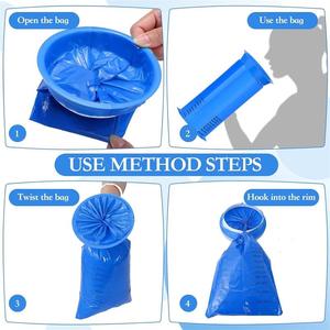 Mujeres embarazadas y niños Uso enfermo Bolsas de vómito azules desechables Bolsas de vómito con estampado médico impermeable - Product Image 5
