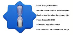 Minuteur <span class=keywords><strong>sablier</strong></span> rotatif moderne en forme d'étoile de mer - Portable, 5 minutes, léger, fait main, écologique, durable, en ABS, avec fonction musicale - Product Image 4