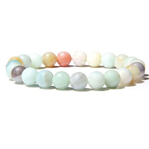 <span class=keywords><strong>Bracciale</strong></span> in Pietra Naturale con Perle di Cristallo Rotonde da 6mm, 8mm, 10mm in <span class=keywords><strong>Ametista</strong></span>, Quarzo Rosa, Turchese, Onice e Agata per <span class=keywords><strong>Donna</strong></span> e Uomo - Product Image 5